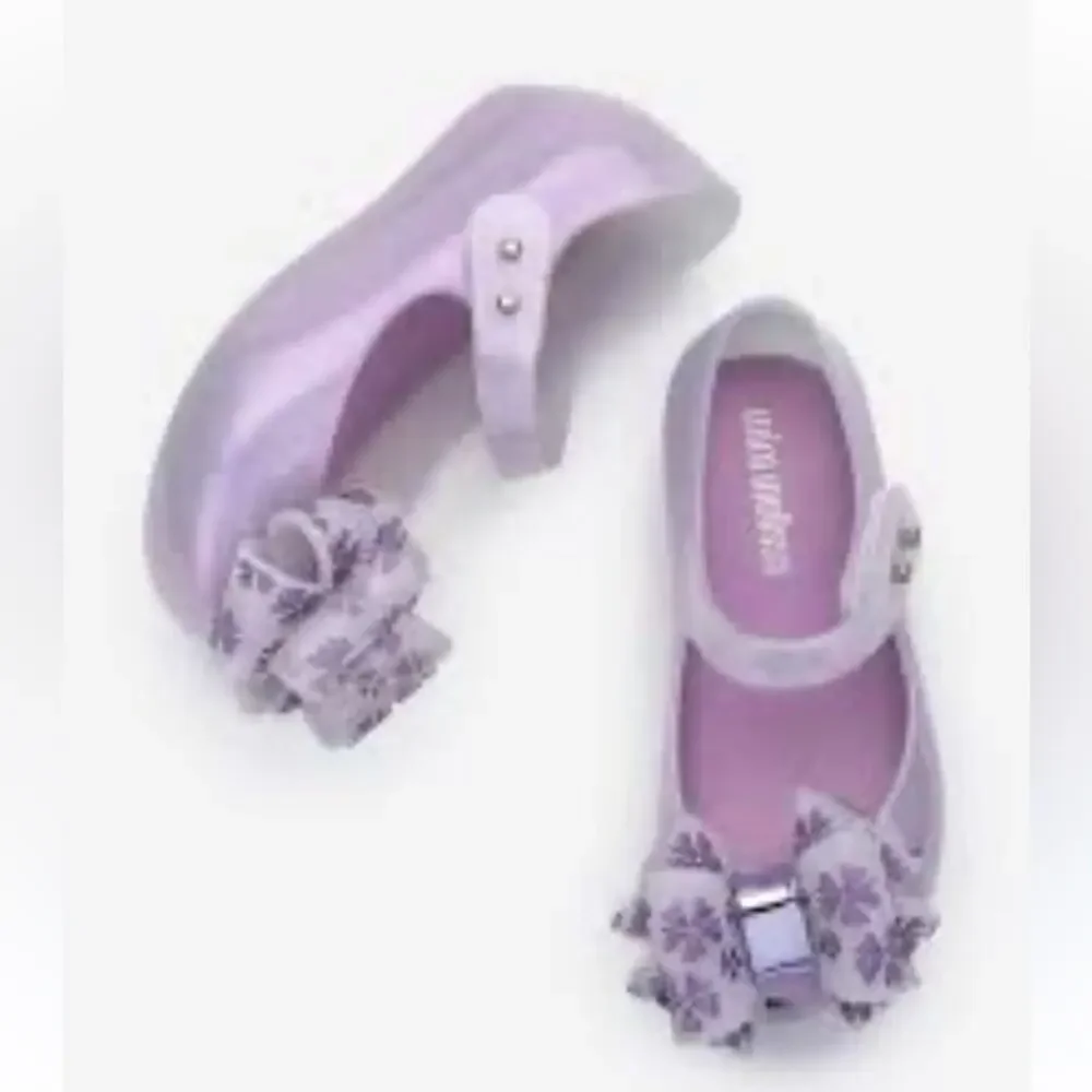 Mini Melissa $69 Glitter Lavender Ultragirl w Bow US 10 EU 27 EUC